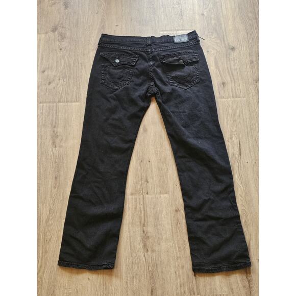 True Religion Ricky Jeans Size 38 Relaxed Straight Black Flap Pockets 38x32 - Picture 12 of 12